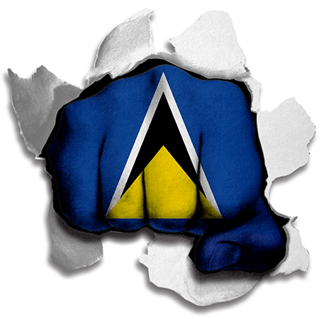 Fist ST. Lucia Flag Logo iron on paper